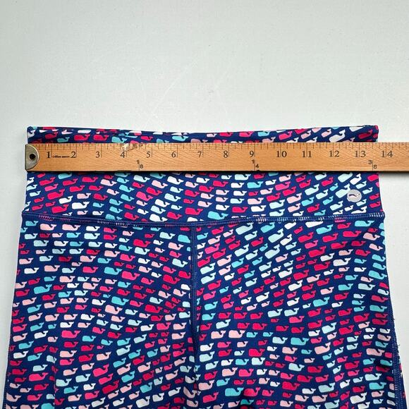 Vineyard Vines Performance Leggings Womens Small Blue Whale Logo Cropped Workout - Picture 9 of 13